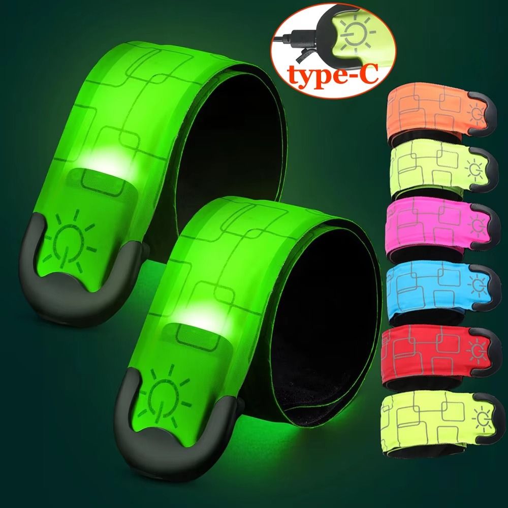 Running Visibility Gear - バッテリースタイル ナイトランニングアームバンド USB充電式 高視認性 反射ランニングギア 軽量