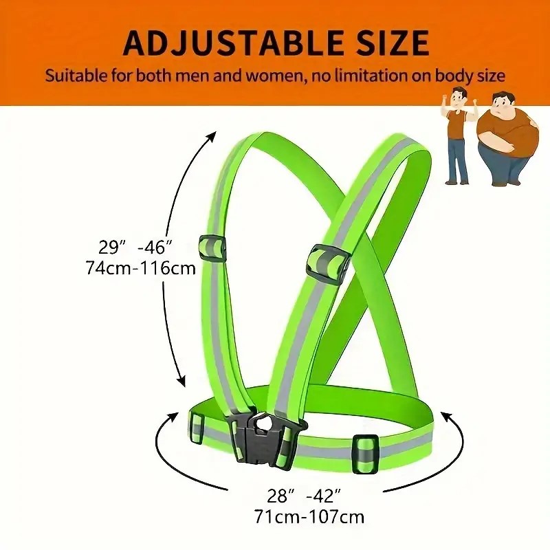 Running Visibility Gear - 反射ベストランニングギア、夜間サイクリング、ハイキング、ジョギング、犬の散歩用の高視認性調節可能な安全ベスト