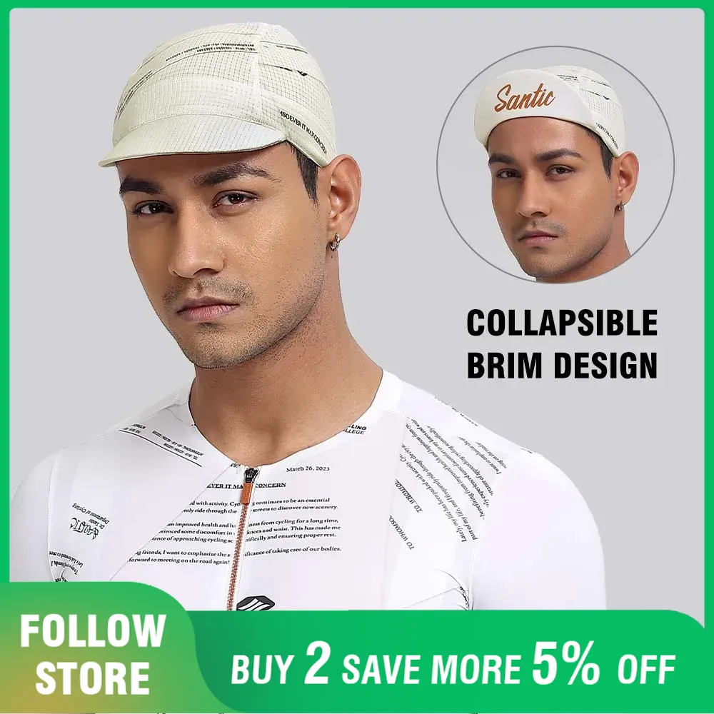 Running Gear Hat - Santic 通気性サイクリングキャップヘルメットの下 UV 保護男性ランニングバイクキャップ夏速乾性吸汗反射ライド帽子