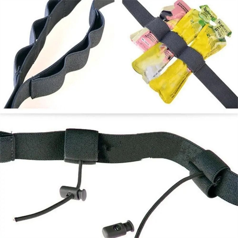 Running Gear For Marathon - 耐久性のあるポリエステル製マラソンレースナンバーベルト（ジェルホルダー付きランニングギア、ランニングベルト、スポーツベルト）