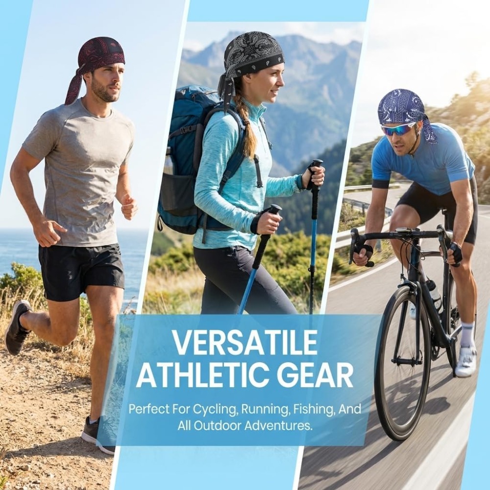 1-5 個冷却スカルキャップヘルメットライナー通気性汗吸収ヘ - Running Gear Hat のレビューと価格