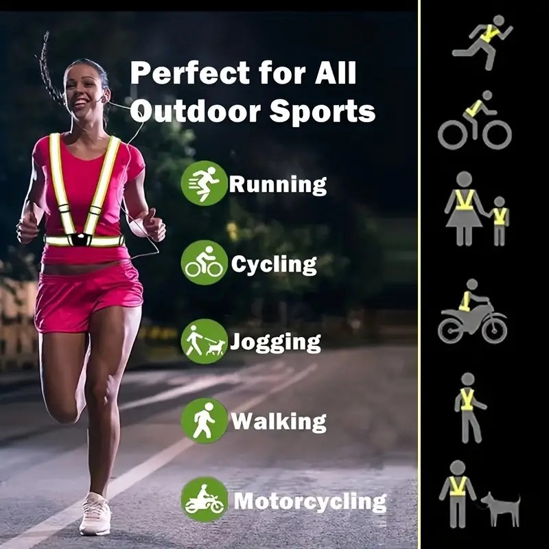 反射ベストランニングギア、夜間サイクリング、ハイキング、ジョ - Running Visibility Gear のレビューと価格