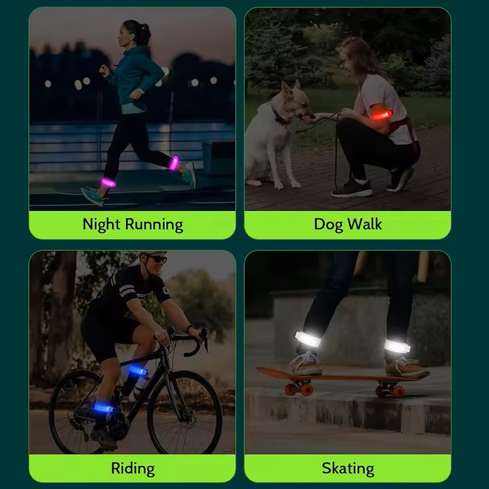 LEDランニングアームバンド LEDリストバンド サイクリン - Running Visibility Gear のレビューと価格