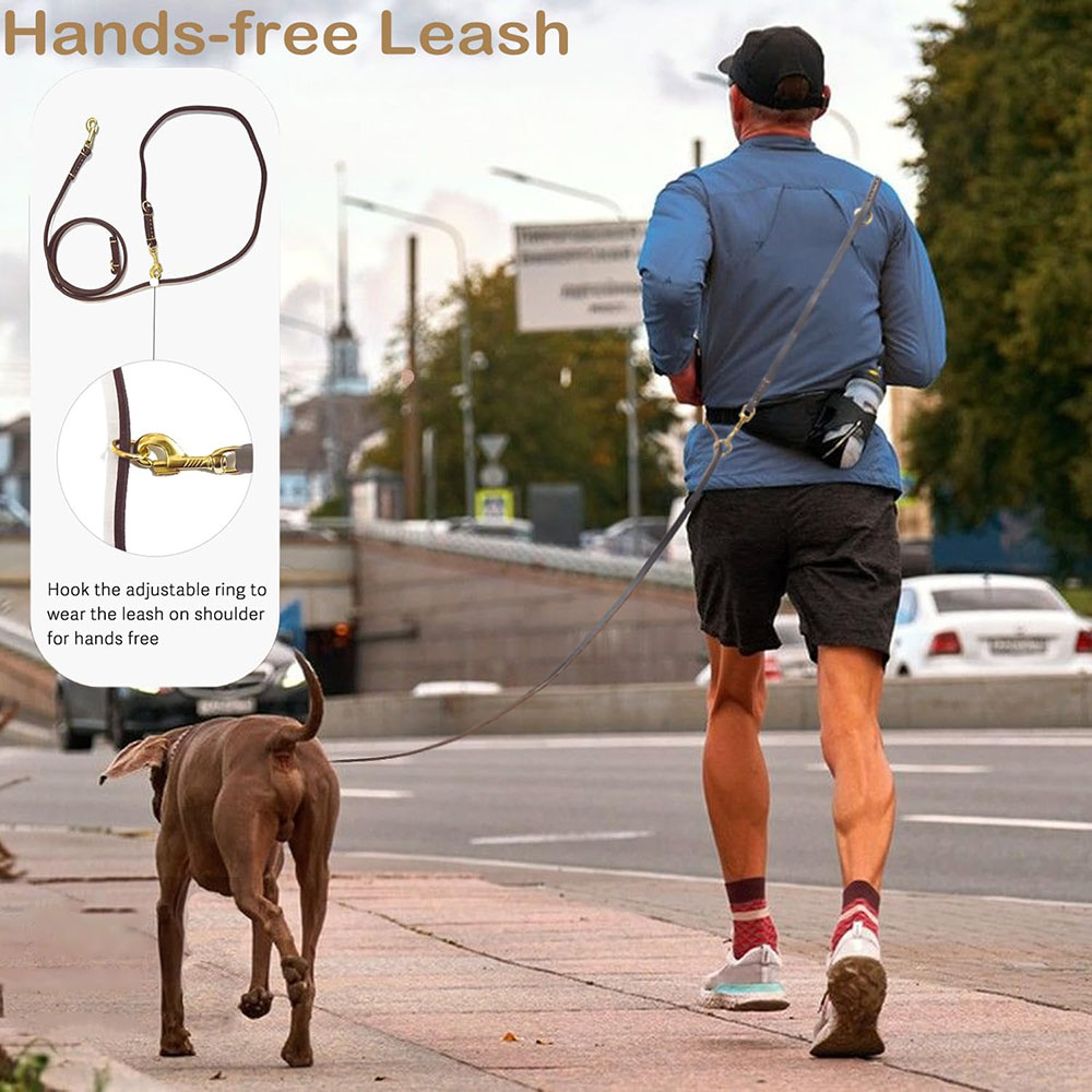 多機能レザー犬用リード、ハンズフリー犬用ランニングリーシュ、 - Running Gear Dog のレビューと価格