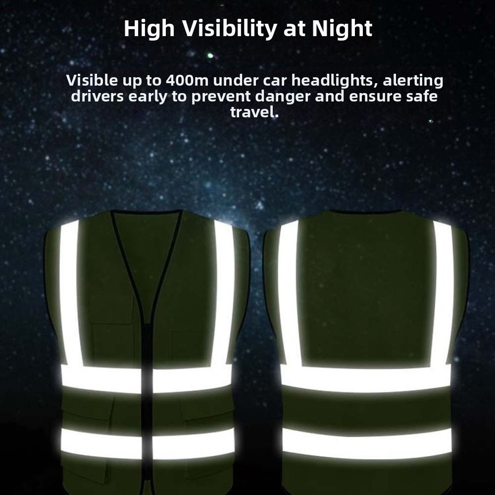 高視認性反射ベスト警告ワンサイズアウトドア安全服ポケット付き - Running Visibility Gear のレビューと価格