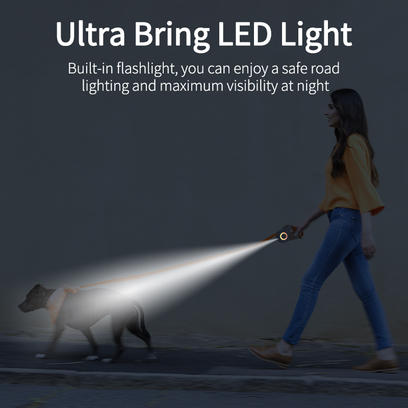 ROJECO 5 メートル自動格納式犬のリード LED 発光 - Running Gear Dog のレビューと価格