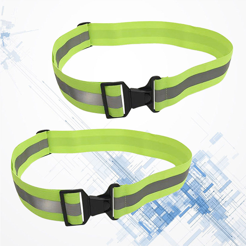 2 個の蛍光グリーン反射ウエストベルト弾性調節可能な安全装置 - Running Visibility Gear のレビューと価格