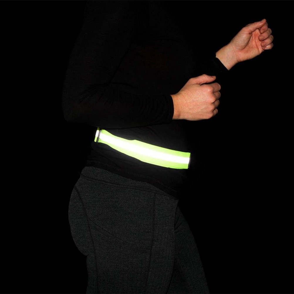 2 個の蛍光グリーン反射ウエストベルト弾性調節可能な安全装置 - Running Visibility Gear のレビューと価格